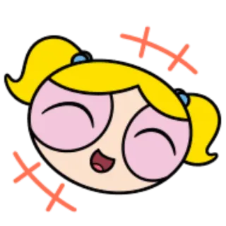 😄 0a01b6f5 Bubbles Powerpuff Girls мультфильм, Суперкрошки, Блоссом, милый, смешной whatsapp sticker