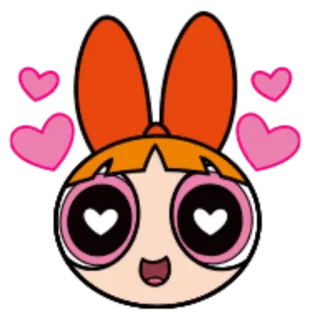 😍 b77edcff Blossom The Powerpuff Girls Мультфильм, Блоссом, Суперкрошки, Сердечки whatsapp sticker