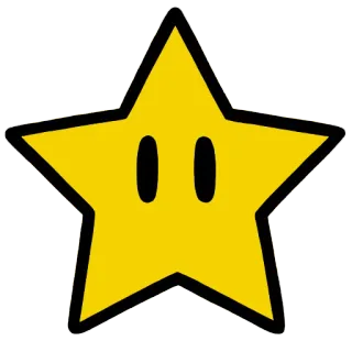 🌟 003c4f80 Star Super Mario Gwiazda, Super Mario, Gra wideo, Ulepszenie, Żółty, Kreskówka telegram sticker