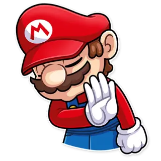 🙅‍♂️ 0ee9a2ed Mario Mario, Nintendo, Super Mario, videogame personage, stop, handgebaar telegram sticker