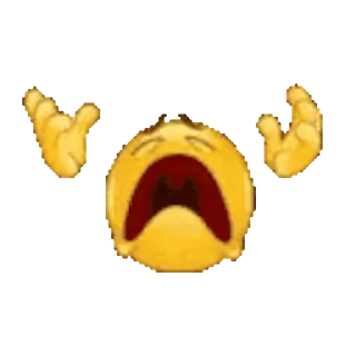 😫 bb3f3168 emoji, crying, sad, hands, emotional, face, yellow whatsapp sticker