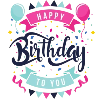 🎈 3d30455c HAPPY BIRTHDAY TO YOU 생일, 축하, 파티, 풍선, 종이꽃가루 telegram sticker