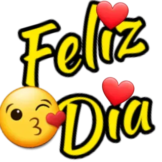 😘 55adc79e Feliz Dia 하트, 이모티콘, 키스, 날, 축하 telegram sticker