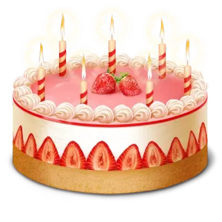 🎂 7babee5f 케이크, 생일, 딸기, 초, 디저트, 축하 telegram sticker