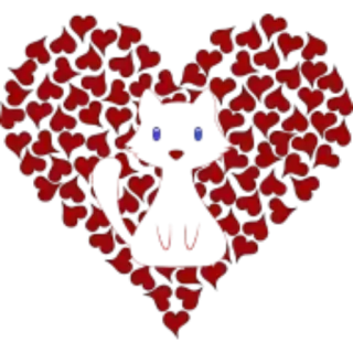 ❤️ 871c39b7 고양이, 하트, 사랑, 발렌타인, 동물 telegram sticker