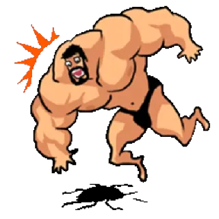 😧 3ba794a3 muscular, bodybuilder, cartoon, strongman, weightlifting telegram sticker