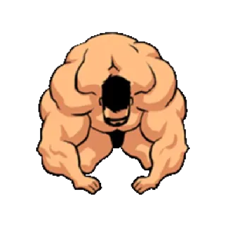 🙌 68b5be79 muscle, bodybuilder, fitness, cartoon, buff, gym telegram sticker