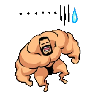 💧 85e988b1 muscle, sweat, cartoon, character, meme telegram sticker