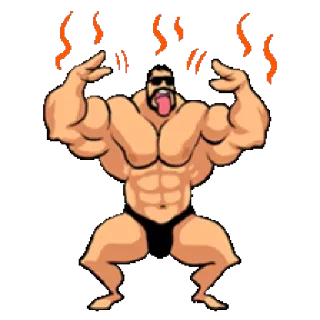 ☀ a5e1ef85 muscle, bodybuilder, cartoon, man, fitness telegram sticker