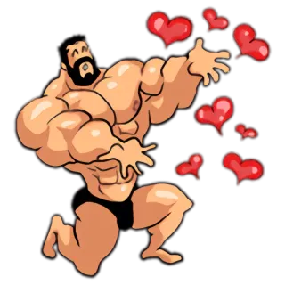 ❤ 4df10f66 筋肉, ハート, 漫画, 男, 強い telegram sticker