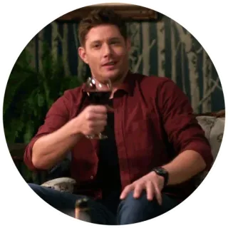 🍷 4cdec110 Dean Winchester Supernatural dean, winchester, supernatural, wein, trinken whatsapp sticker