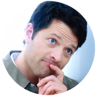 🤔 7e1b489c Castiel Supernatural Engel, denkend, Fernsehsendung, übernatürlich, Castiel whatsapp sticker