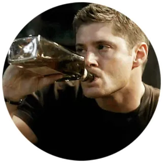 🍾 c5dfadaa Dean Winchester Supernatural trinken, alkohol, übernatürlich, dean, winchester whatsapp sticker