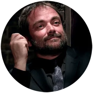 🤔 f06f31e7 Crowley Supernatural Crowley, Supernatural, Dämon, TV Serie, Mark Sheppard whatsapp sticker