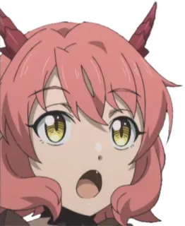 ❤️ 1c42a786 anime, surprised, cute, female, pink hair, yellow eyes whatsapp sticker