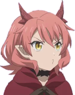 ❤️ 3abfaceb anime, demon, girl, horns, fantasy, cartoon whatsapp sticker