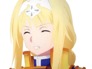 ❤️ 43f2361a Alice Zuberg Sword Art Online anime, character, blonde hair, fantasy, smile whatsapp sticker