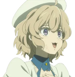 ❤️ 703a4958 anime, character, girl, sticker, beret whatsapp sticker