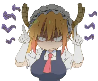 ❤️ 7a0b552b Tohru Miss Kobayashi's Dragon Maid anime, dragon, maid, angry, cartoon, horns, manga, expression whatsapp sticker