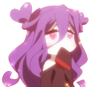 ❤️ f52b10d3 anime, cute, hearts, purple hair, sparkly whatsapp sticker
