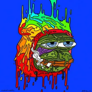 🐸 ade42de2 Pepe the Frog เปเป้เดอะฟรอก, มีมอินเทอร์เน็ต, การ์ตูน, สูบบุหรี่, ยาเสพติด, ศิลปะดิจิทัล whatsapp sticker