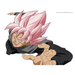 😈 9deeaae4 Goku Black Dragon Ball Super 动漫, 龙珠, 黑悟空, 超级赛亚人桃红, 卡通 telegram sticker