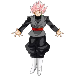 😈 a1e31fbb Goku Black Dragon Ball Super 黑悟空, 龙珠超, 动漫, 粉色头发, 超级赛亚人桃红 telegram sticker