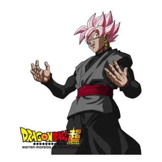 😈 cfe97d51 Goku Black Dragon Ball Super 动漫, 龙珠, 龙珠超, 黑悟空, 超级赛亚人桃红 telegram sticker