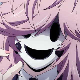 💕 3ac39190 High-Rise Invasion Anime, High-Rise Invasion, Masque, Cheveux Roses, Masque de Sniper telegram sticker