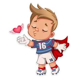😘 66c7509e 16 boy, heart, love, superhero, cute, cartoon, number 16 telegram sticker