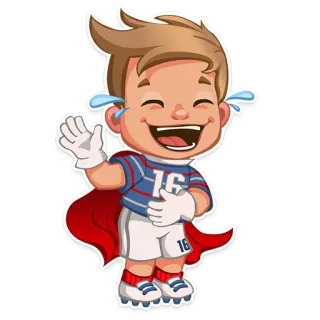 😂 cb72ef1a cartoon, boy, laughing, superhero, happy, joyful telegram sticker