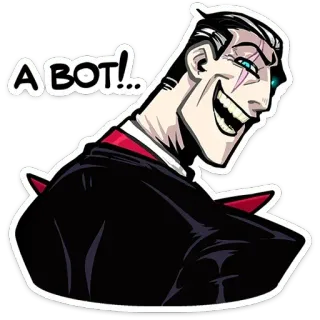 😈 37ec7b00 A BOT!... villain, robot, evil, bot telegram sticker