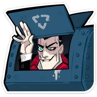 👀 6153077c recycling, bin, container, character telegram sticker