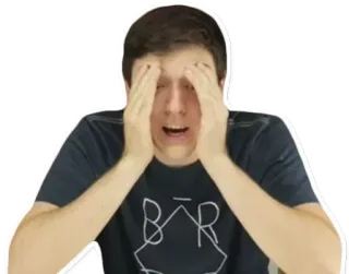 🙈 9a6ebff8 ショック, 心配, ストレス, 恐怖, 男性, 人, 手 whatsapp sticker