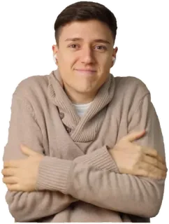 🥶 ffb7967e 男性, 人, セーター, ポートレート, 室内, 笑顔 whatsapp sticker