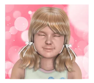 ❤ 59bd1c67 fille, portrait, mignon, blonde, nattes whatsapp sticker