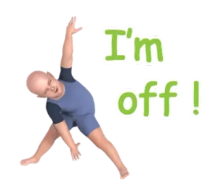✋ 809a6ef7 I'm off! bébé, yoga, exercice, enfant, départ whatsapp sticker