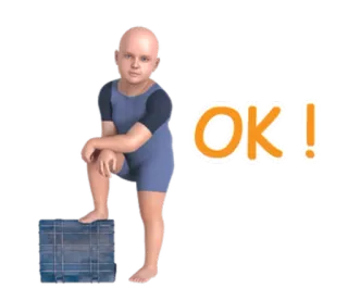 👌 c0d9978b OK! enfant, ok, d'accord, mignon, enfant whatsapp sticker