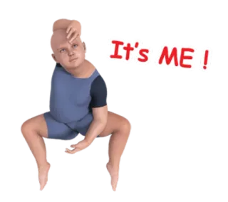 🦀 c8414787 It's ME! enfant, personne, assis, art numérique whatsapp sticker