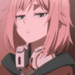 💖 55e3fbb5 anime, girl, headphones, bored, pink hair telegram sticker