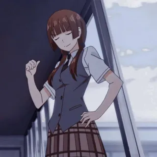 💜 6e641103 anime, schoolgirl, character, pigtails, uniform telegram sticker