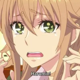 🤍 9c6b0469 Harumin! anime, character, emotional, crying telegram sticker