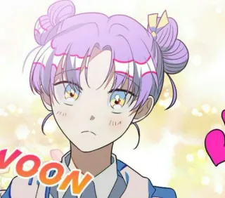 🤩 67d62d76 NOON Anime Mädchen, Cartoon, Niedlich, Mädchen, Lila Haare telegram sticker