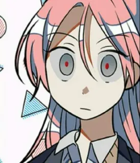 😳 7ffecb7e Anime Mädchen, Pinke Haare, Leerer Blick, Überrascht, Charakter, Cartoon, Manga, Illustration telegram sticker