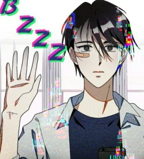 🤚 b0329919 BZZZZ Mann, Schlaf, Müde, zzz, Cartoon, Zeichnung, Illustration telegram sticker