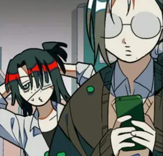 😗 f675476d Anime, Charaktere, Brille, Handy, Cartoon telegram sticker