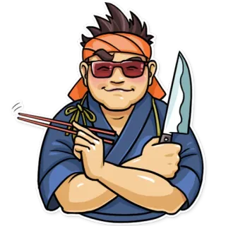 😎 35f10fd0 koch, sushi, essstäbchen, messer, asiatische küche, kochen, restaurant, essen telegram sticker