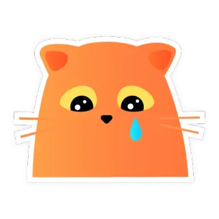 😥 029d5f52 chat, triste, pleurer, chaton, orange, larmes, émotion whatsapp sticker