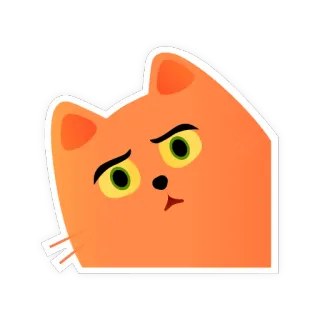 😨 6500b949 chat, expression, animal de compagnie, animal, autocollant, mignon, chat orange whatsapp sticker