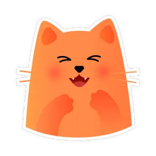 😆 c4235b67 chat, chaton, animal, mignon, joyeux, orange whatsapp sticker